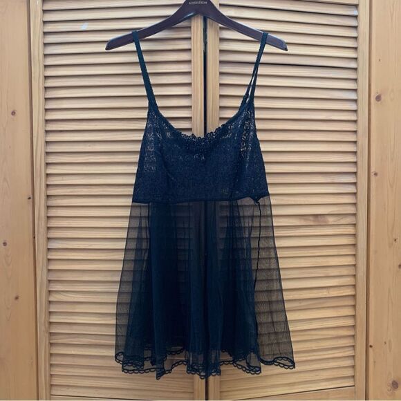Vintage Lace Black Beaded Slip Size XL - Picture 1 of 6